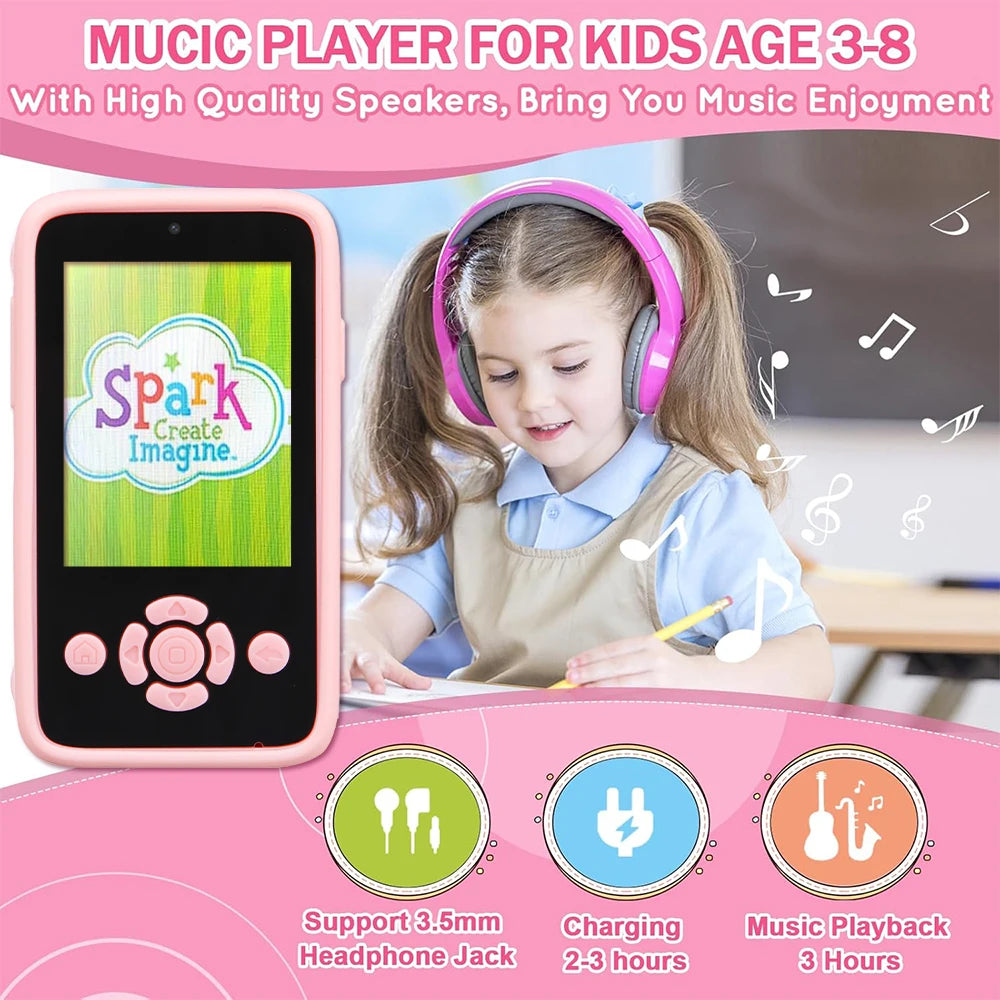 Kinder Telefon Kamera Spielzeug MP3 Musik Player Puzzle Spiele Kleinkind Lernen Spielzeug für Mädchen Jungen Alter 3-10 Geburtstag geschenke Mit 32G