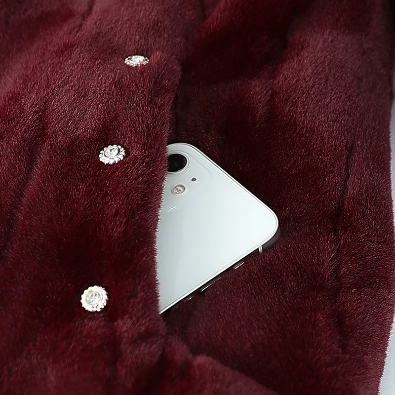 Große Größe mittleren Alters ältere Frauen Nerz Mantel Winter verdicken Baumwolle gepolsterte Kunstpelz Jacke High-End Oma Samt Pelzmantel