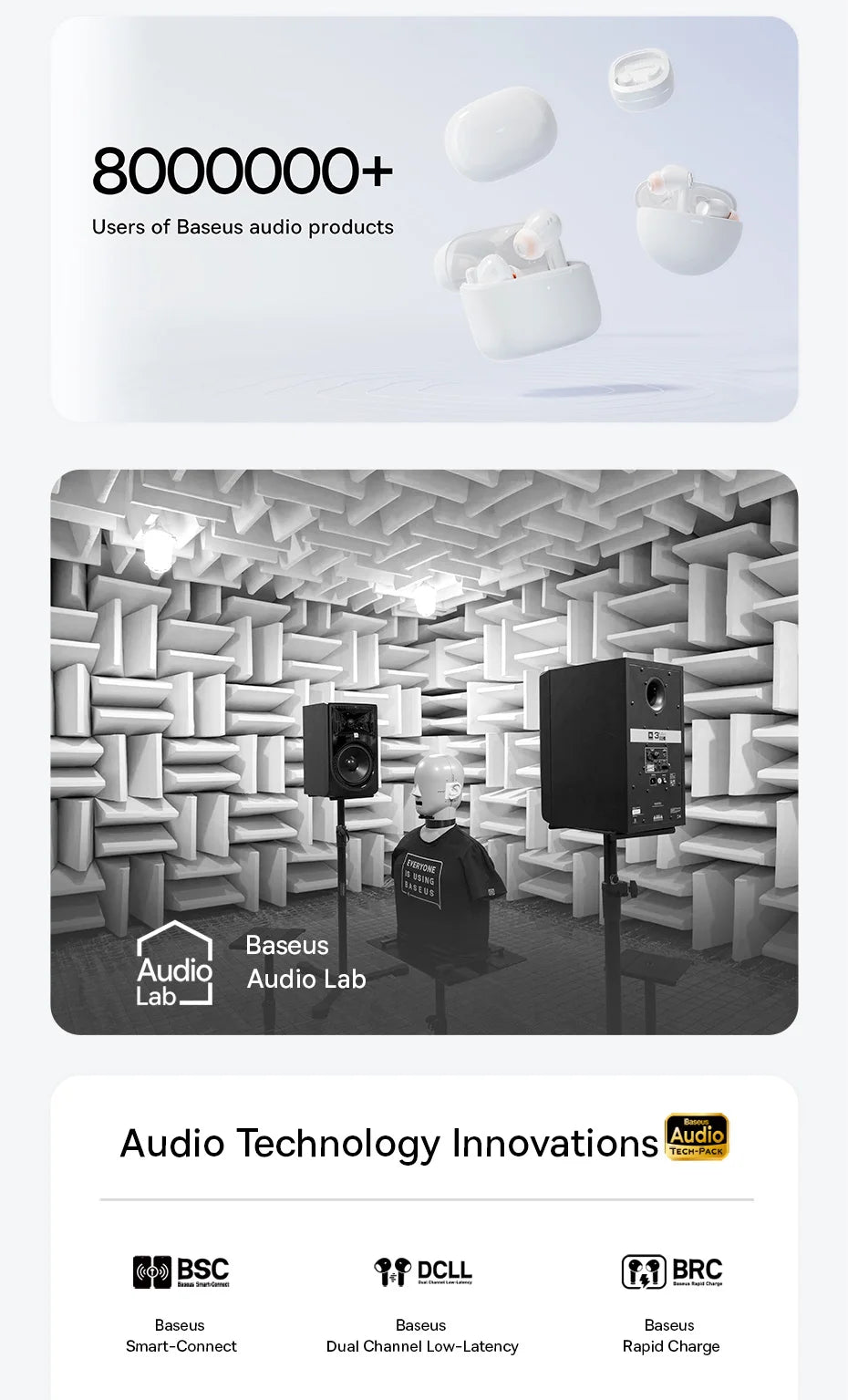 Baseus EP10 Pro ANC Ohrhörer, kabellose Bluetooth 6.0-Kopfhörer, 50 dB, Echtzeit-Adaptive-Kopfhörer, 6 Mikrofon, hochauflösende LDAC IP55-Ohrhörer