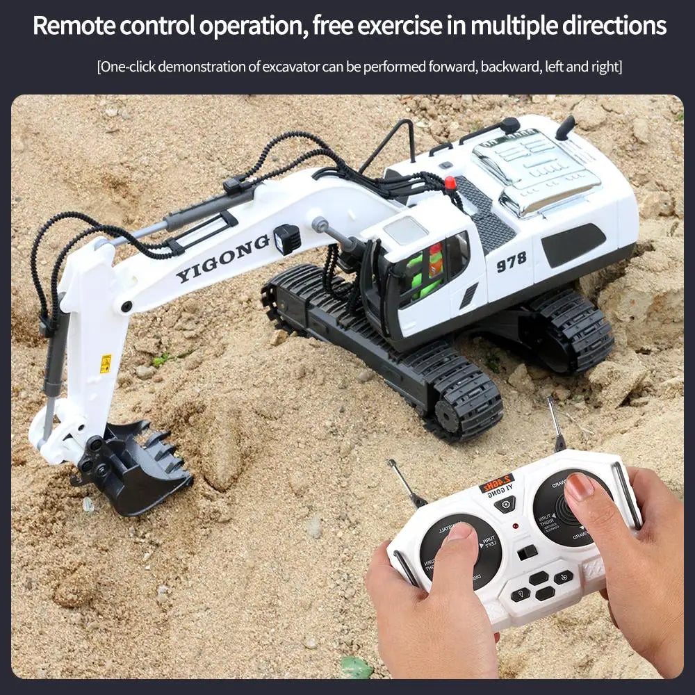 Teeggi 1:20 RC Bagger Auto Kinder Spielzeug 2,4G Fernbedienung Muldenkipper Auto Bulldozer Spielzeug Radio Elektroauto für Kinder Geschenk