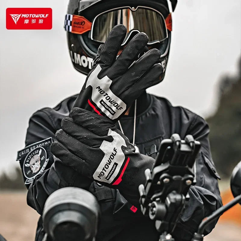 Herbst Winter Motorrad Reiten Handschuhe Wasserdichte Regenschutz Winddicht Warme Motorradfahrer Racing Fahrer Zubehör Männer Frauen