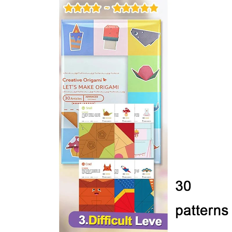 Origami-Set, 30/96 Blatt, Origami-Papier, Bastelführungsbuch, DIY-Kunsthandwerksprojekte, Zubehör für Anfänger, Kinder, Kinder, Jungen und Mädchen
