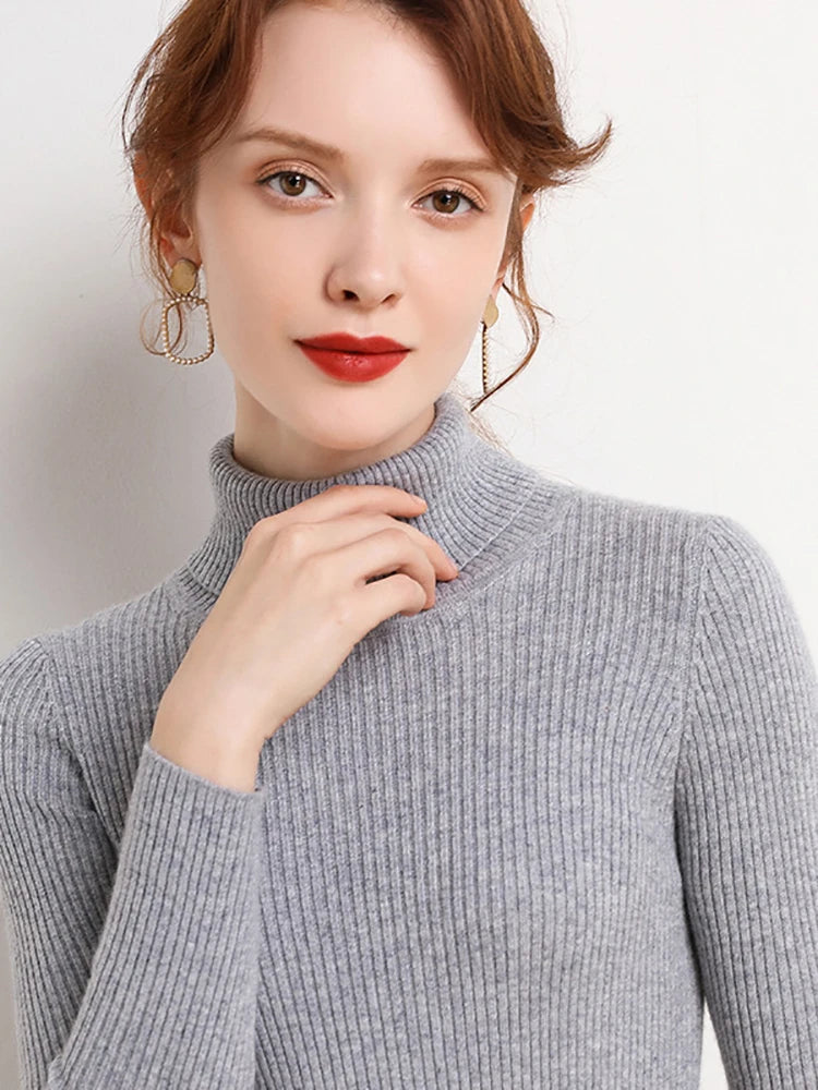 Heliar Damen-Herbstpullover mit Rollkragen, gestrickte, weiche Pullover, Kaschmirpullover, einfache, weiche Pullover für Damen, 2026, Herbst und Winter