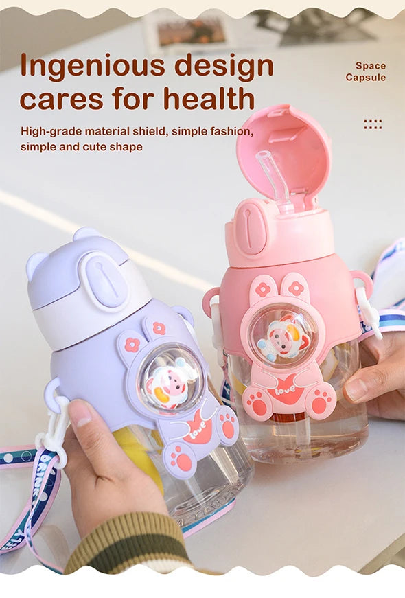 600 ml Kawaii Sommer Kinder Wasser Tasse Hochwertige Herbst-proof Stroh Tasse Jungen und Kreise Gehen zur Schule baby Wasserkocher