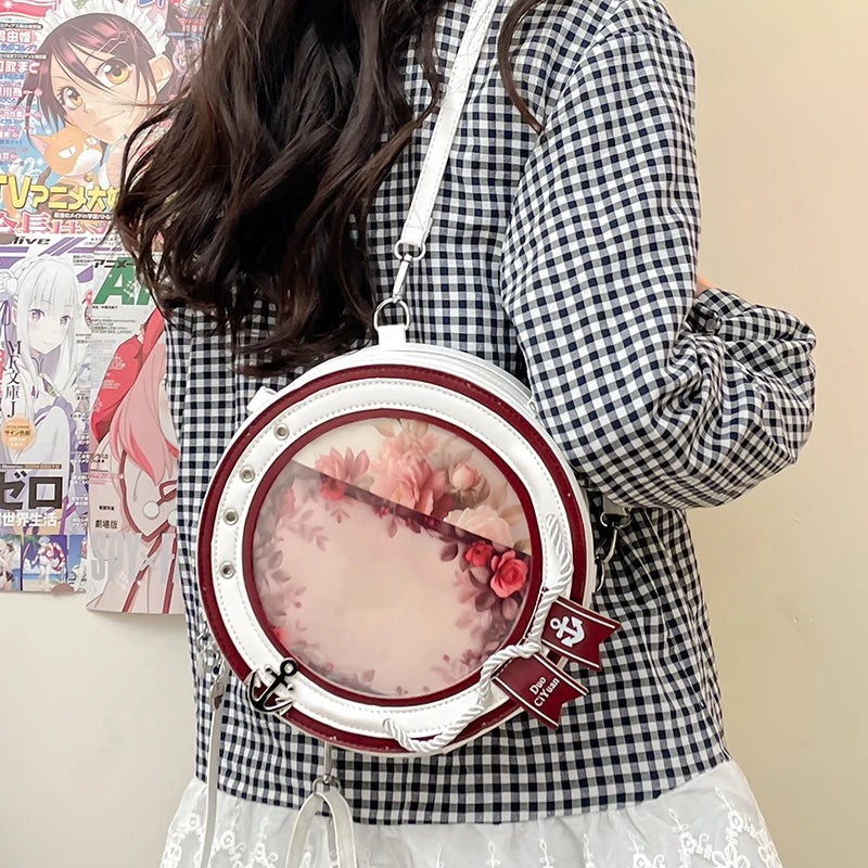 2025 neue süße Y2k ästhetische Umhängetaschen Frauen Kawaii Mode lässig Rucksäcke trendige transparente Reise Umhängetasche Ita Taschen