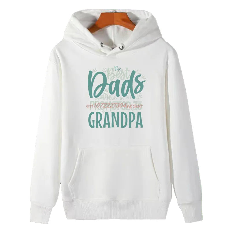 Die besten Väter werden zum Opa befördert. Lustige grafische Kapuzenpullover, dicker Winterpullover, Kapuzenpullover, Herren-Sweatshirt