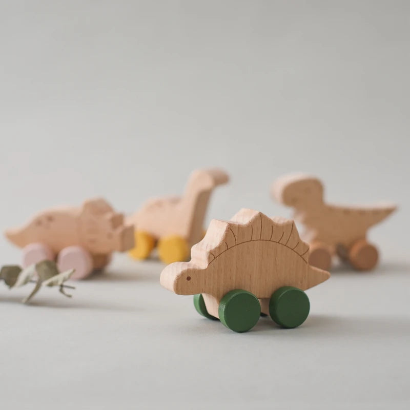 Hölzernes Dinosaurier-Auto-Spielzeug