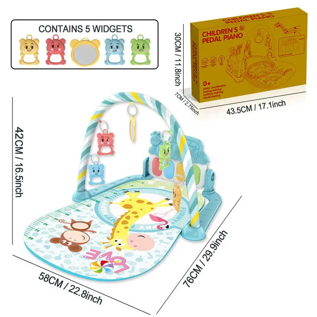 Baby Music Activity Gym Carpet Play Mat Newborn Rug Pedal Piano Keyboard Infant Fitness Rack Playmat Crawling Game Pad Toy Gift