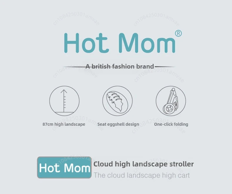 Hotmom-Kinderwagen Hohe Landschaft kann sitzen und liegen. Zusammenklappbarer, leichter britischer Zwei-Wege-Kinderwagen. Anpassung an 0–4 Jahre alt