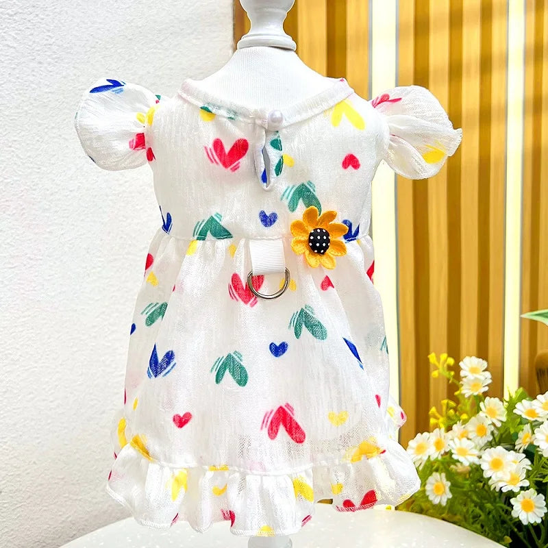 Niedliches Haustier Hund Kleid Punkt Hund Sommerkleid ung Welpen rock Chihuahua Bichon Französisch Bulldogge Kleidung dünnes Mädchen Hund Kostüm Katze Kleider