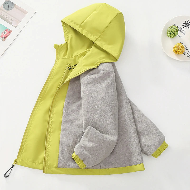 Herbst Winter Teen Jungen Jacke Dicke Fleece Winddicht Warme Kapuze Sport Mantel Für 4-14 Jahre Kinder Kleidung Kinder oberbekleidung Top