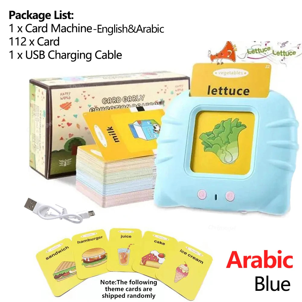 Lernkarte für die frühe Bildung, Lernspielzeug, sprechende Lernkarten für Kinder im Vorschulalter, Englisch, elektronisches Hörbuch, Maschine, Geschenk