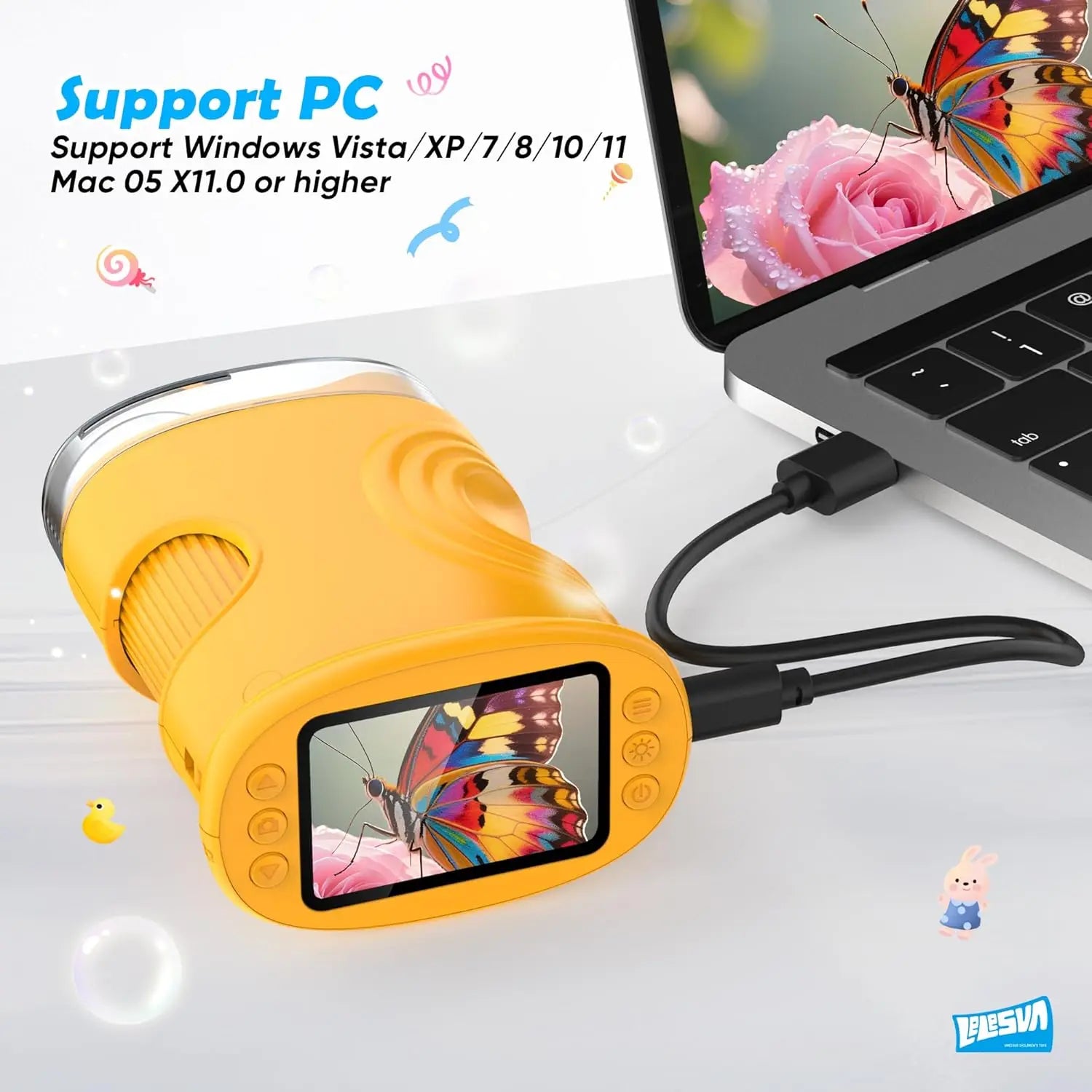 1000X Taschenmikroskop für Kinder mit 4K 2,0-Zoll-Bildschirm, digitales, wiederaufladbares, tragbares Wissenschaftsspielzeug, STEM-Lerngeschenk