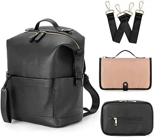 Mama Tasche Pu Mama Rucksack Mutter Baby Haut Leder Doppel Schulter Tasche Baby Windel Tasche Baby Reise Lagerung Tasche Kinderwagen Tasche