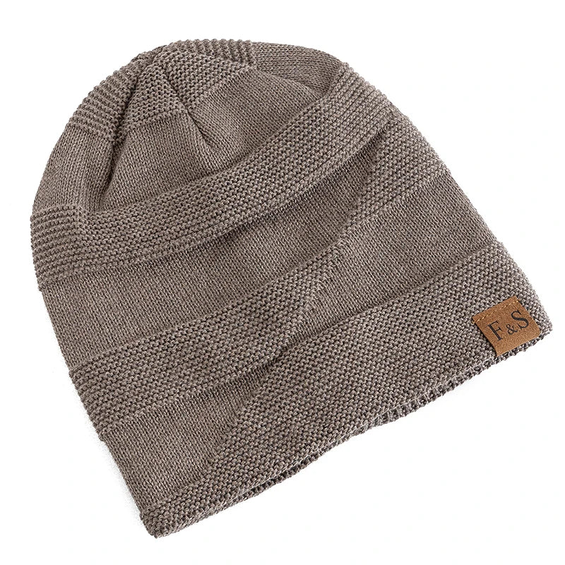 Neue Unisex Slouchy Winter Hüte Hinzufügen Pelz Gefüttert Männer Und Frauen Warme Beanie Cap Casual Label Decor Winter Gestrickte Hüte