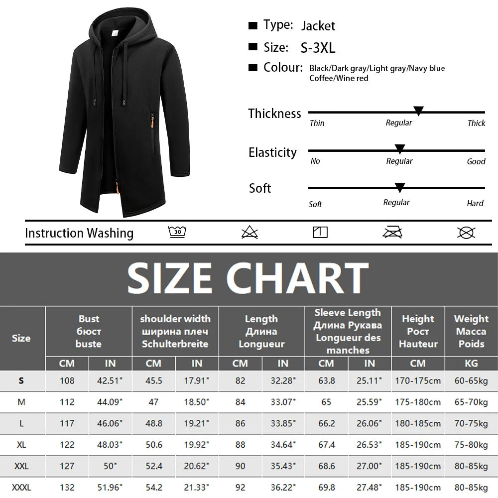 Neue Streetwear männer Langarm Sweatshirts für Männer Zipper Mit Kapuze Oversize Winter Warme Jacke Mantel Outdoor Trainingsanzug Männer