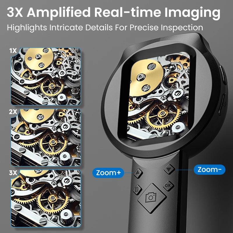 2.8'' IPS Digital Magnifier HD 1080P 100X Portable Microscope Handheld Magnifying for Electronics Repair Jewelry Inspection