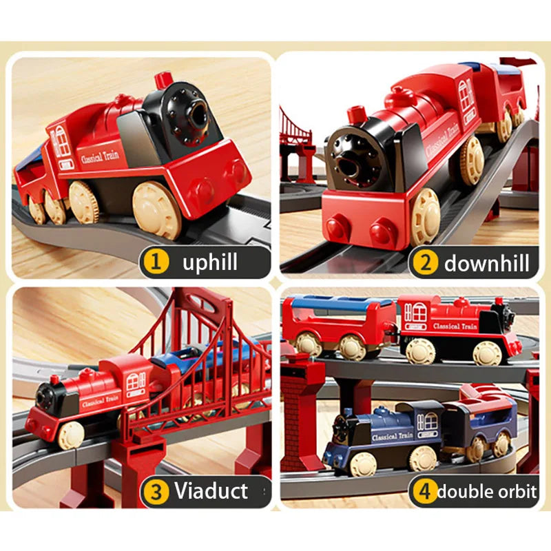 44 Teile/satz Elektrische Zug Track Sets Montage Schiene Zug Auto Spielzeug Junge Pädagogisches Simulation Modell Weihnachten Geburtstag Geschenk