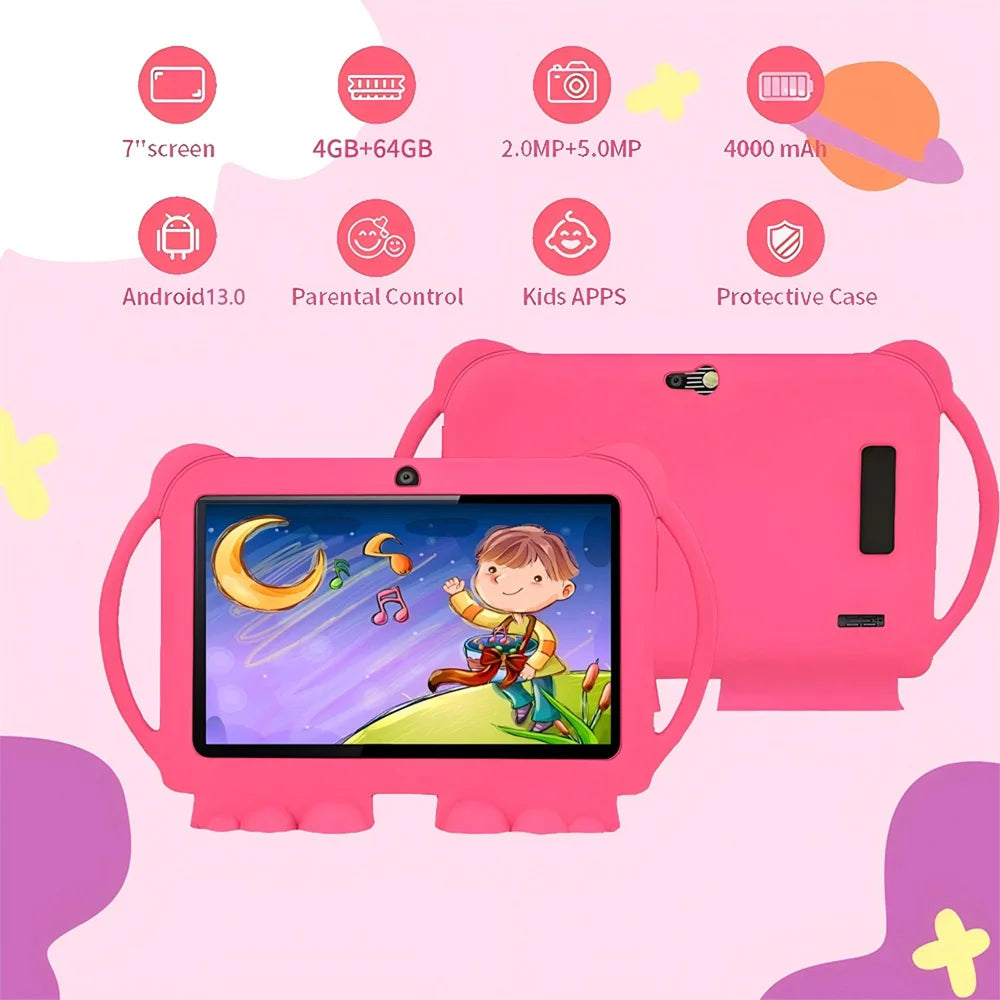 2025 Neues 5G WIFI 7-Zoll-Kindertablett 4 GB + 64 GB ROM Zeichnen und Lernen Tragbares Mini-Tablet Quad Core Dual-Kameras 4000 mAh