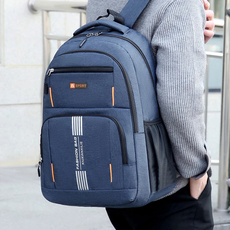 Modischer minimalistischer Herrenrucksack, leichter Nylon-Rucksack mit mehreren Aufbewahrungsfächern für Schule und Wochenendausflüge