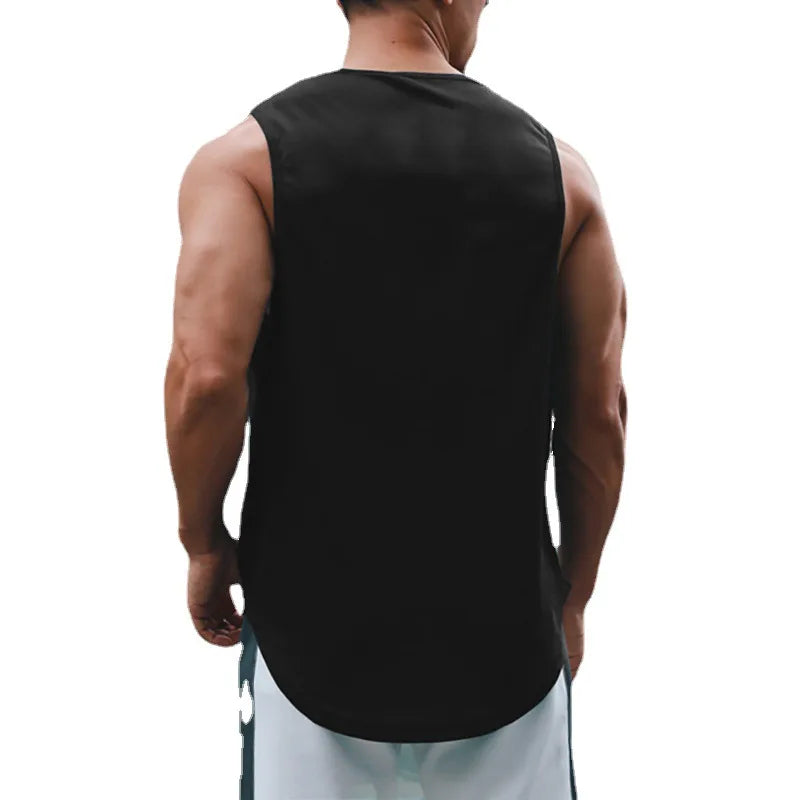 Sommer männer Gym Tank Top Fitness Training Kleidung Schnell trocknend Lose Bodybuilding Ärmelloses Shirt Männer Mode Basketball Weste
