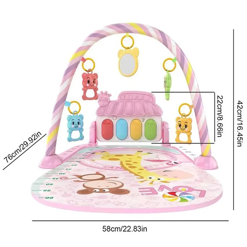 Baby Music Activity Gym Carpet Play Mat Newborn Rug Pedal Piano Keyboard Infant Fitness Rack Playmat Crawling Game Pad Toy Gift