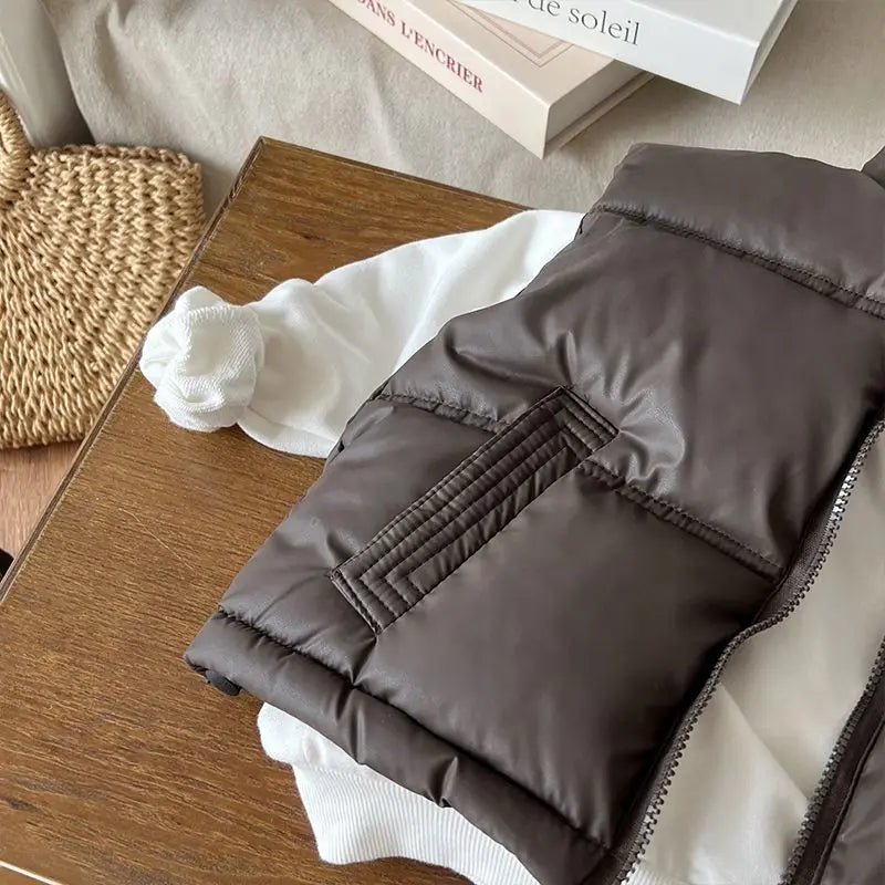 Kinder Daunen Baumwoll weste neue Herbst und Winter Jungen und Mädchen Tank Top für äußere tragen Teen dicken Mantel