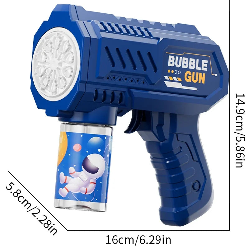 Vollautomatische Seifenblasenpistole, Raketenblasenmaschine, automatisches Gebläse mit Seifenblasenflüssigkeit, Spielzeug für Kinder, Strand, Outdoor, Seifenblasen-Geschenke