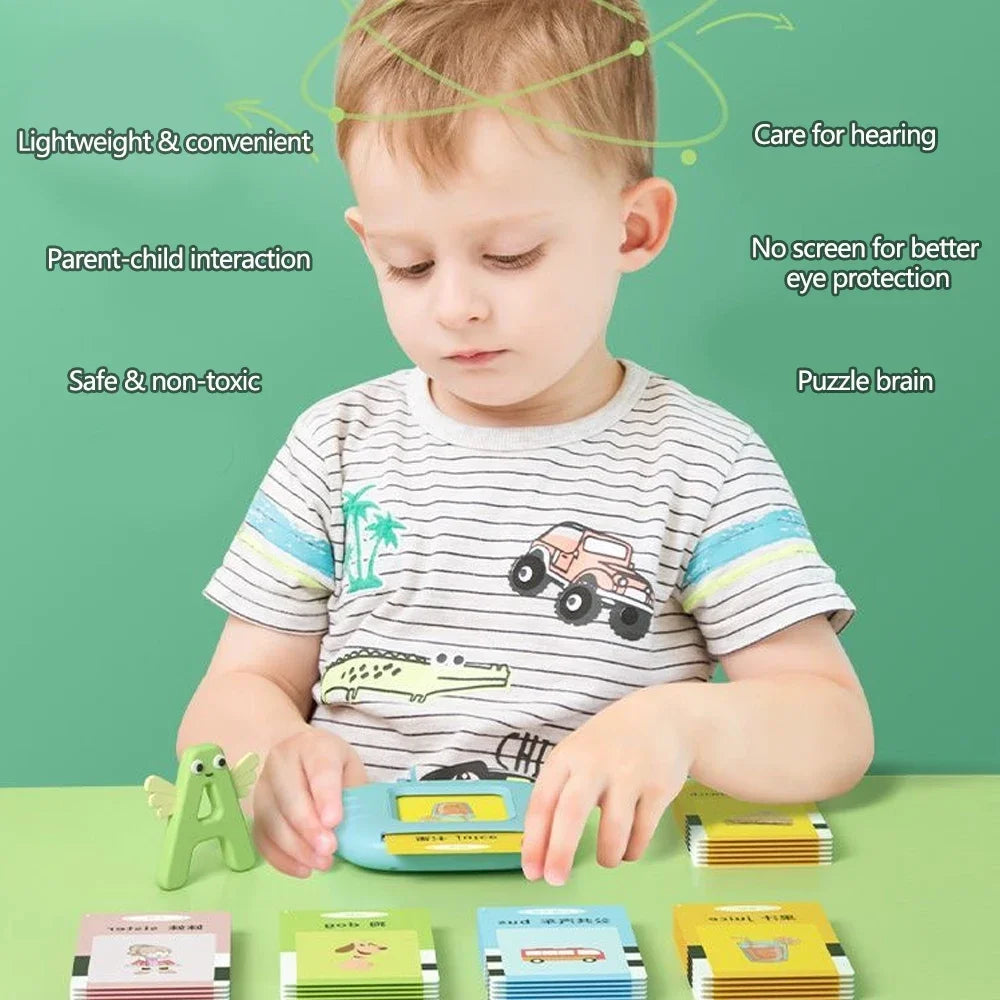 Lernkarte für die frühe Bildung, Lernspielzeug, sprechende Lernkarten für Kinder im Vorschulalter, Englisch, elektronisches Hörbuch, Maschine, Geschenk