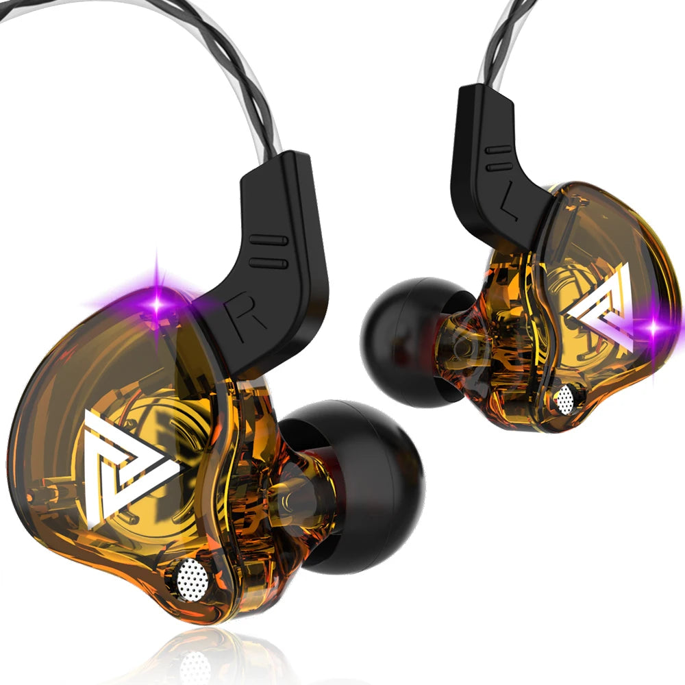 Original QKZ AK6 In-Ear Headphones 6 Dynamic Driver Unit Earphones with Microphone Stereo Sports HiFi Subwoofer Headset Monitor Earbuds