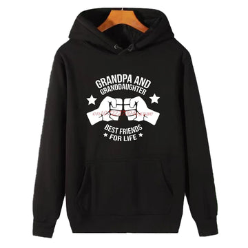 Opa und Enkelin beste Freundin lustige grafische Kapuzenpullover Mode Winter Hoodie Pullover Herren Sweat-Shirt