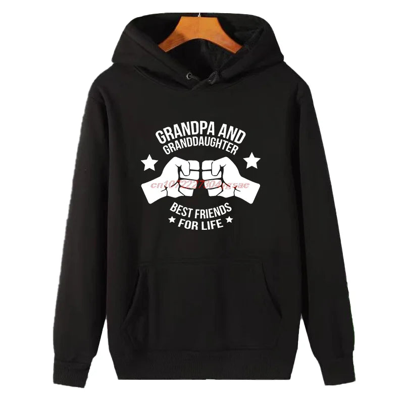 Opa und Enkelin beste Freundin lustige grafische Kapuzenpullover Mode Winter Hoodie Pullover Herren Sweat-Shirt