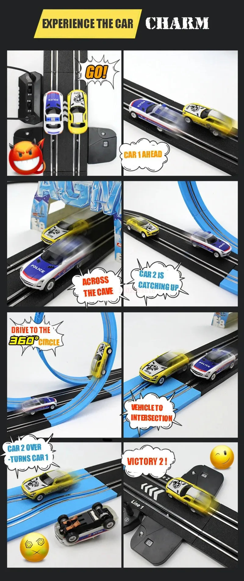 Sonic Storm Elektrische Eisenbahn Track Spielzeug Set Doppel Fernbedienung Auto Racing Track Autorama Schaltung Voiture Spielzeug Für Junge Kinder