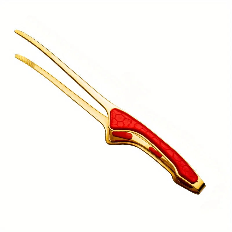 1 Piece Stainless Steel Kitchen Tongs, Serving Tongs for Cooking, Metal Food Tongs with Non-Slip Comfortable Grip, Non-Stick Cooking Tongs