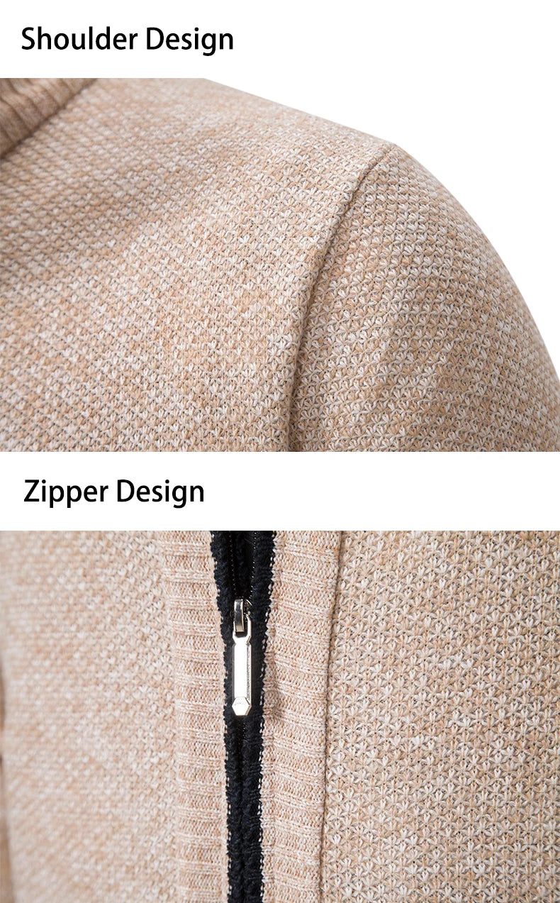 Herbst Und Winter New Jersey männer Casual Sport Mantel Einfarbig Stehkragen Wullover Greifen Fleece Warm Zipper Strickjacke