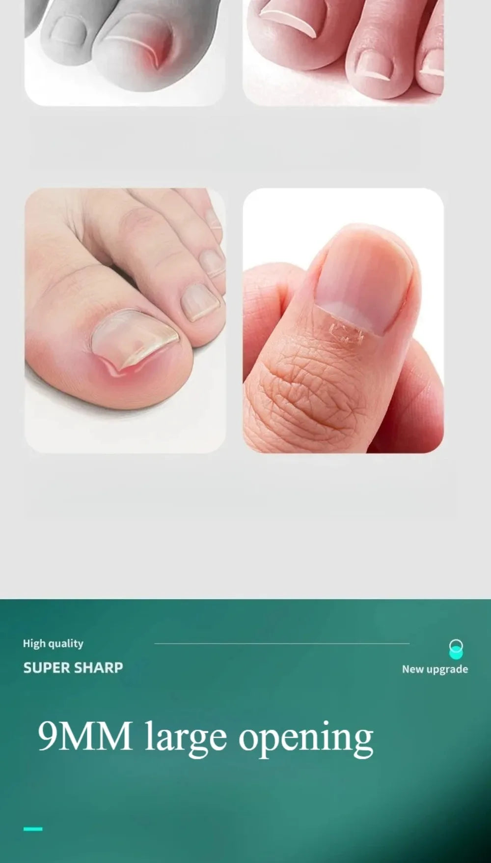 25 °   Nagelknipser mit schräger Kante, breite Öffnung, Edelstahl, professionelle Werkzeuge für eingewachsene Zehennägel, Adlerschnabel, schräge Zehennagelschneider