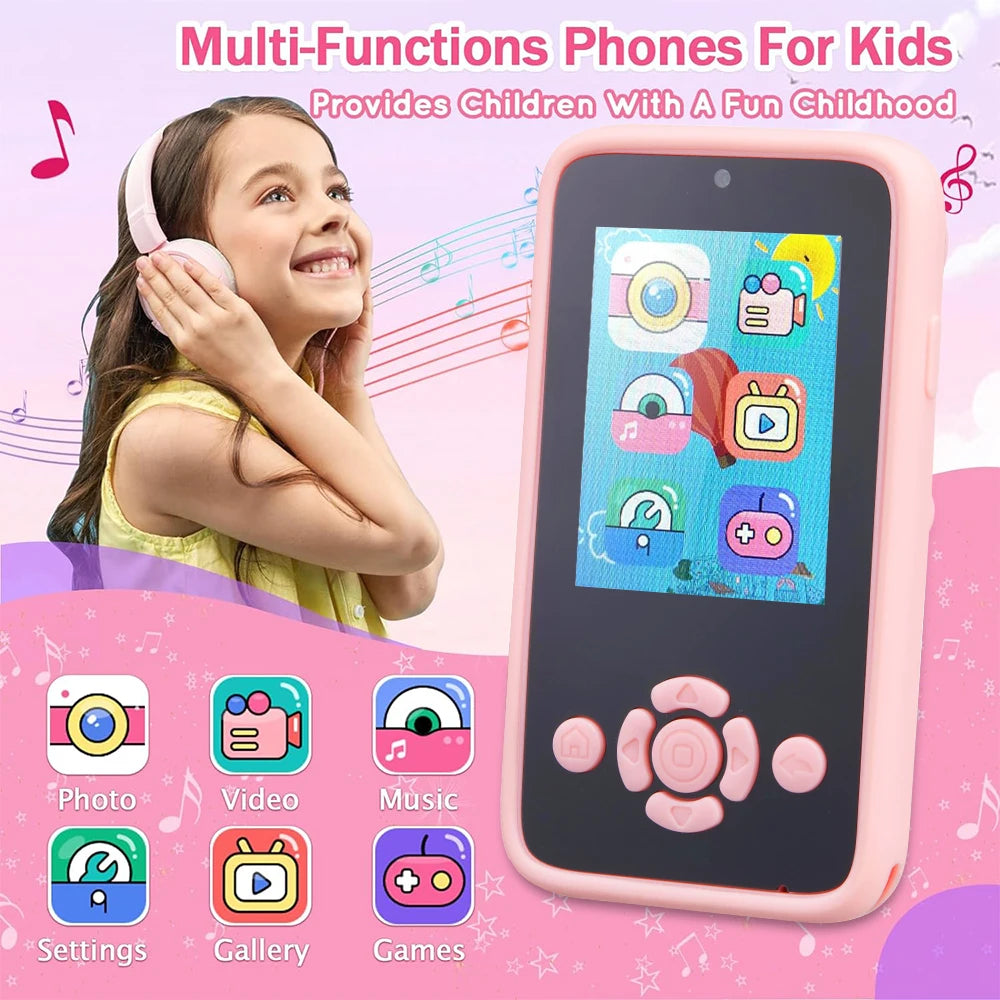 Kinder Telefon Kamera Spielzeug MP3 Musik Player Puzzle Spiele Kleinkind Lernen Spielzeug für Mädchen Jungen Alter 3-10 Geburtstag geschenke Mit 32G