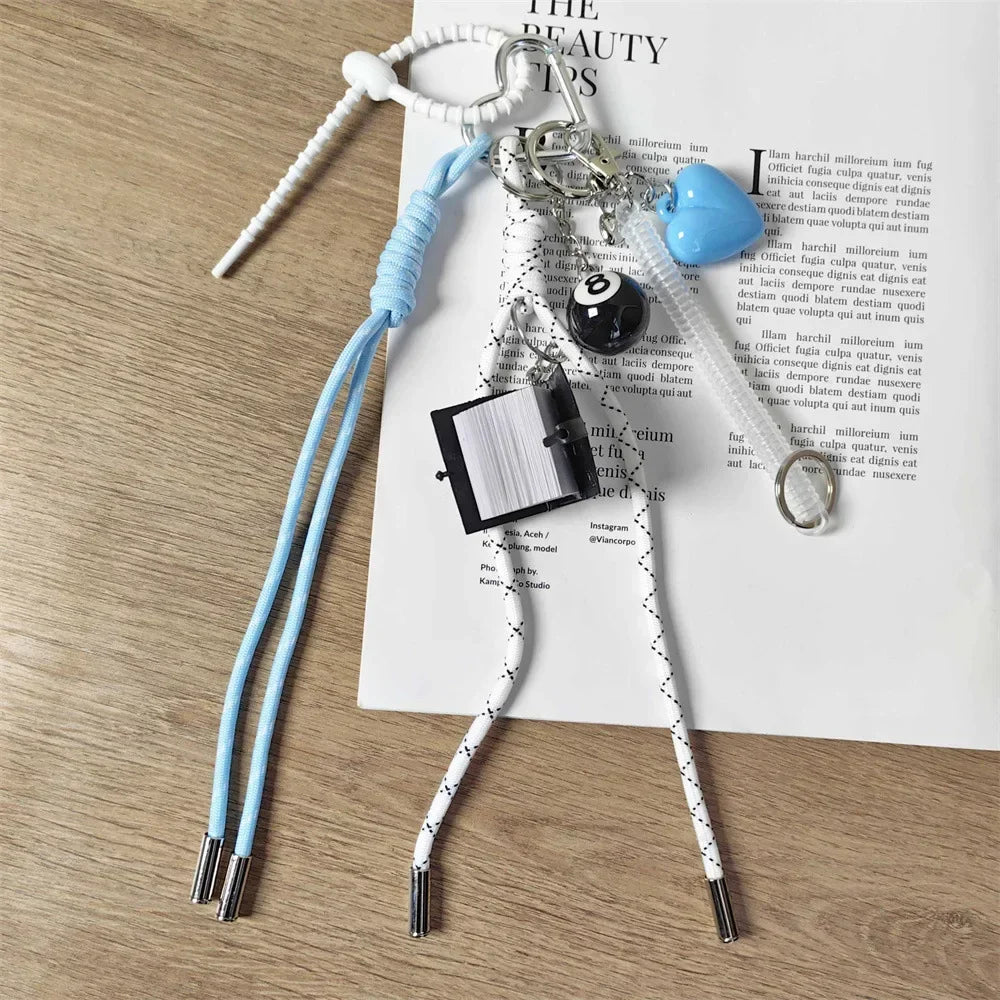 Luxus Taschenanhänger DIY Vielseitiges Geflechtseil Y2k Seil Geldbörsenanhänger Trendige Taschenanhänger Niedlicher Schlüsselanhänger Ästhetisches hängendes Ornament