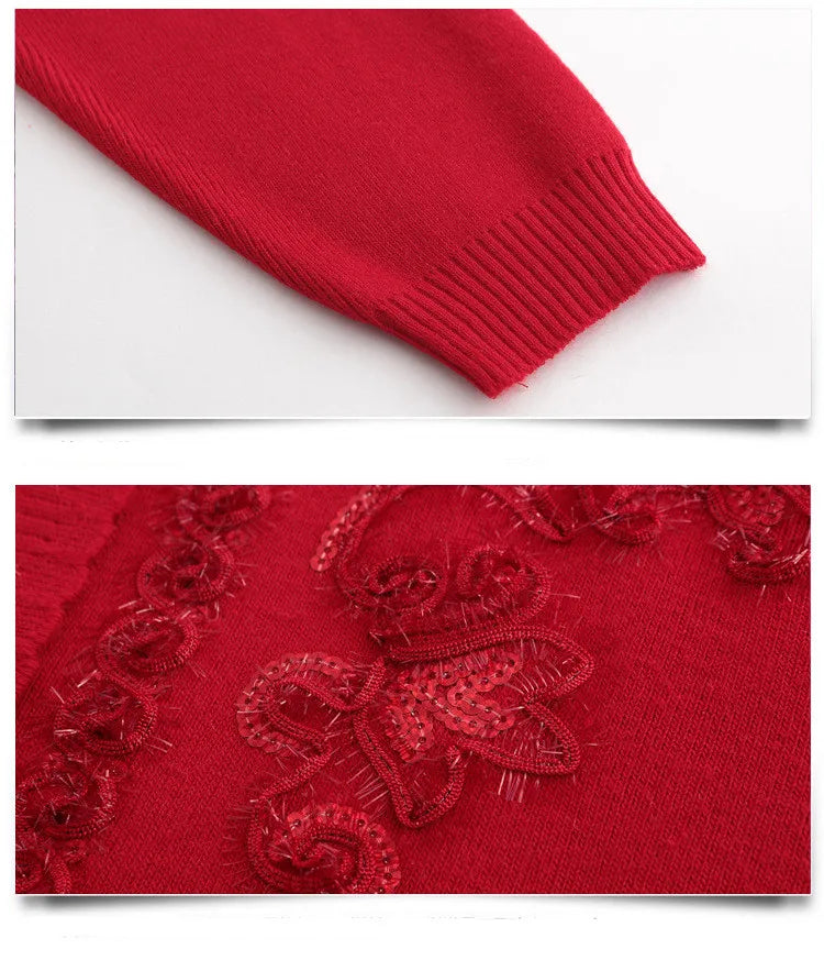 Fdfklak Oma Pullover Mantel frauen Strickjacke Mittleren Alters Ältere Mutter der Kleidung Frühling Herbst Langarm Top 4XL