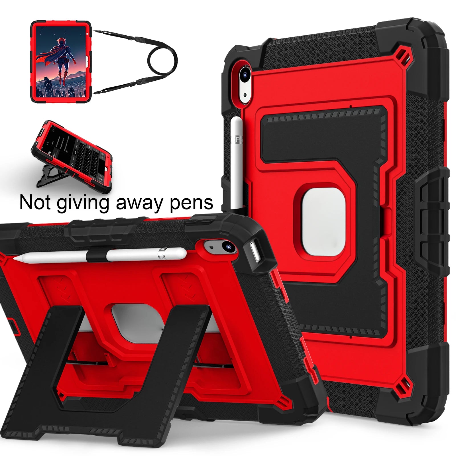 Robuste Armor-Kinderhülle für iPad 10. Generation Air 5 4 10.9 Air 11 2025 13 2024 10.2 8. 9. Generation 9.7 Tablet-Ständer Stoßfeste Schutzhülle