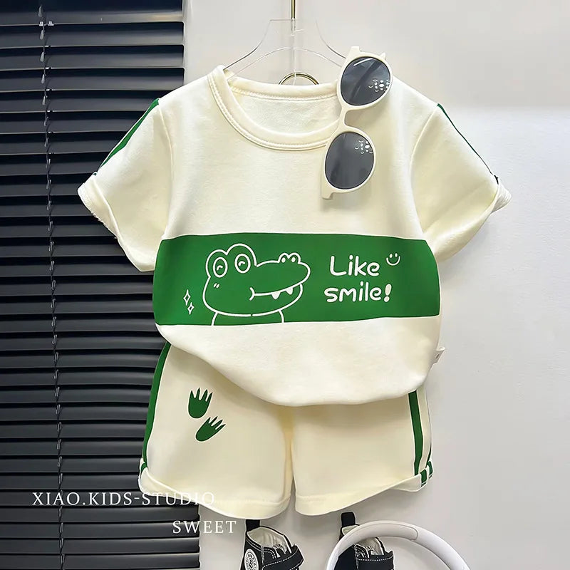 Kinder Sets mutter Kinder Kleidung Jungen Mädchen T-shirt Shorts 2PCS kurzarm Baby Kinder Kleidung Kleinkind Anzug Anzug gestreift