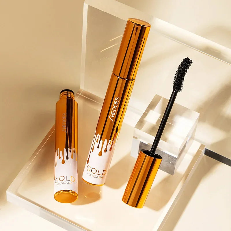 3D Mascara Verlängerung Schwarz Wimpern Wimpern Verlängerung Wimpern Pinsel Schönheit Make-Up Langlebige Gold Farbe Mascara