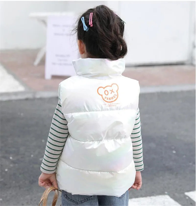 2023 mädchen Unten Westen 3-14 Jahre Alte Kinder Kleidung Für Mädchen Jungen Warme Oberbekleidung Mantel Herbst Mode Teenager kinder Jacken Weste