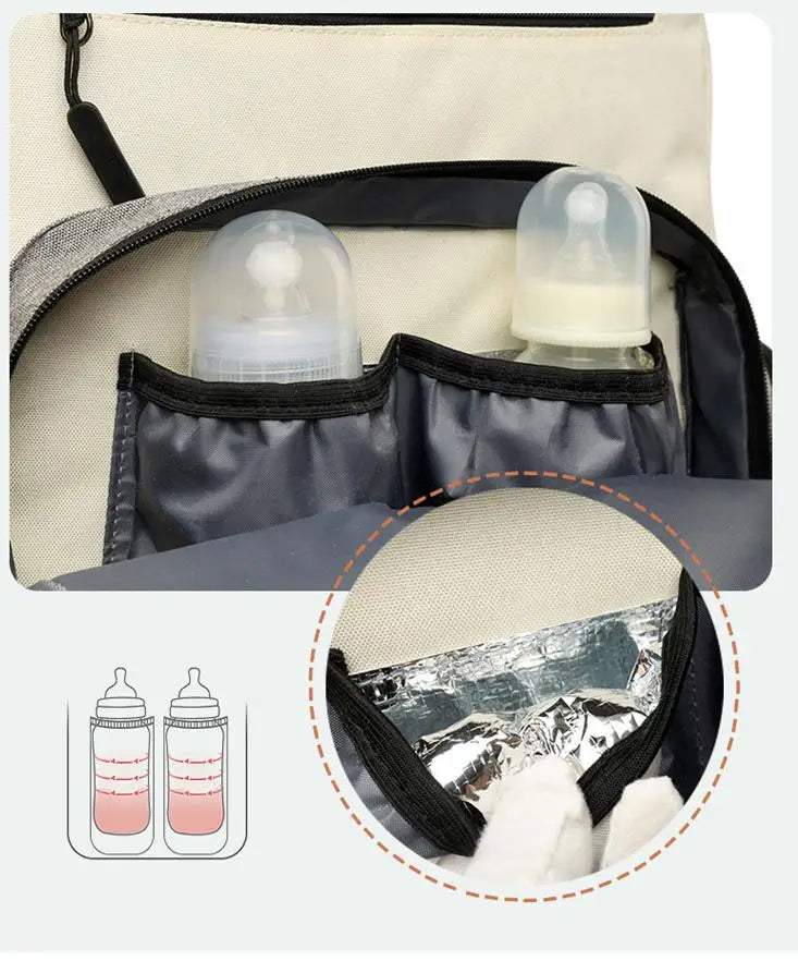 Multifunktionale Mumientasche, große Kapazität, neue Mutter- und Babytasche, tragbarer Anhänger-Rucksack für Mutter zum Ausgehen für Frauen