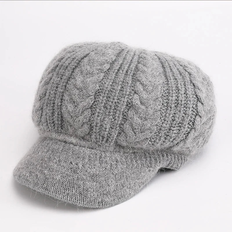 Oma Herbst und Winter gestrickte Wollmütze Entenzunge warme Beckenmütze mittleren Alters und ältere Mutter mit Samt ältere Mütze