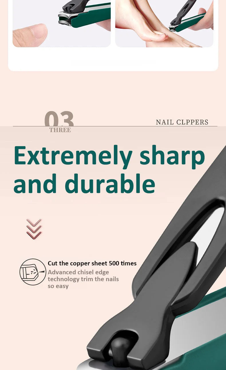 Colorful Nail Clippers, Splash-Proof, Nail Cutter, Detachable Design, Fingernail Clippers, Stainless Steel, Manicure Nail Tool