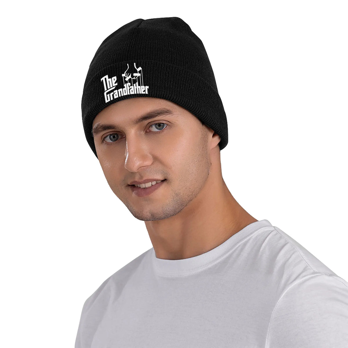 Die Strickmütze „Grandfather Grandpa“, Mütze für Väter, Kpop, elastisch, Unisex, für Erwachsene, Mützen mit Herbstmuster, Geburtstagsgeschenk