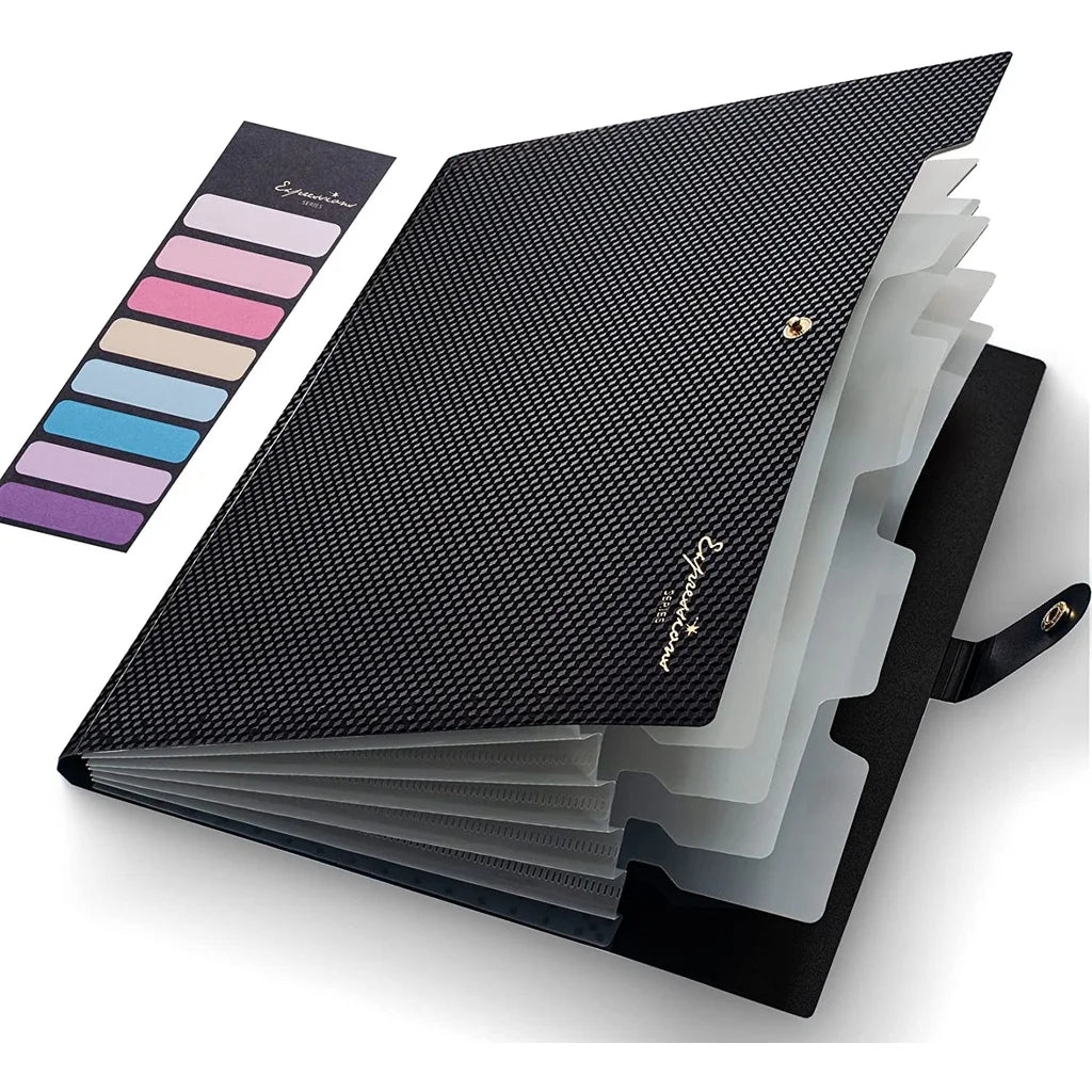 Fächermappe, 5 Taschenordner für Dokumente, tragbarer Papier-Organizer für Schulbürobedarf, A4-Format
