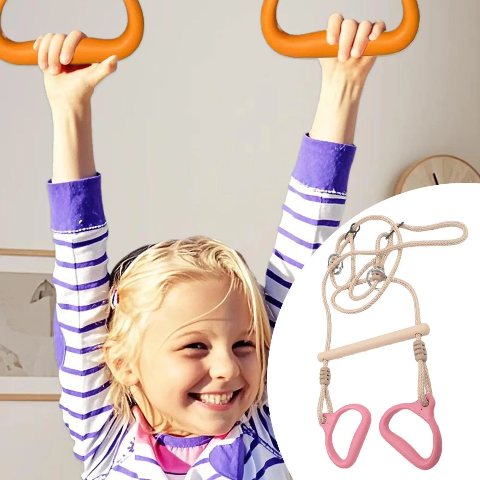 Schaukelstange, Fitnessgeräte, Ringe, Bar, lustig, ergonomisch, stabil, Kinderspiel für Erwachsene, Kinder, Hinterhof, Spielplatz, drinnen und draußen