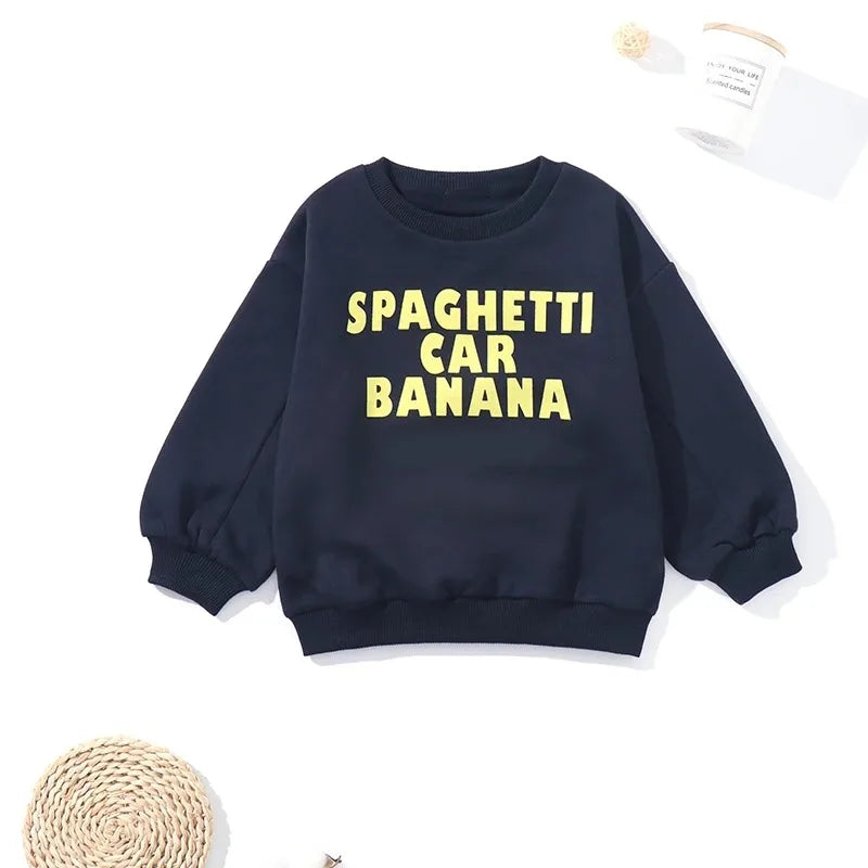 Koreanische INS 2024 kinder Herbst Winter Lange Hülse O-ansatz Sweatshirt Nette Tops für Mädchen Und Jungen Baby Pullover Kinder Kleidung